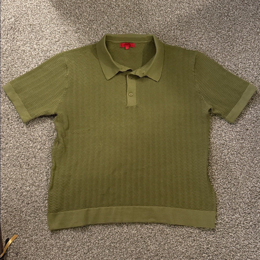 Zanetti Size L Olive Polo Knit